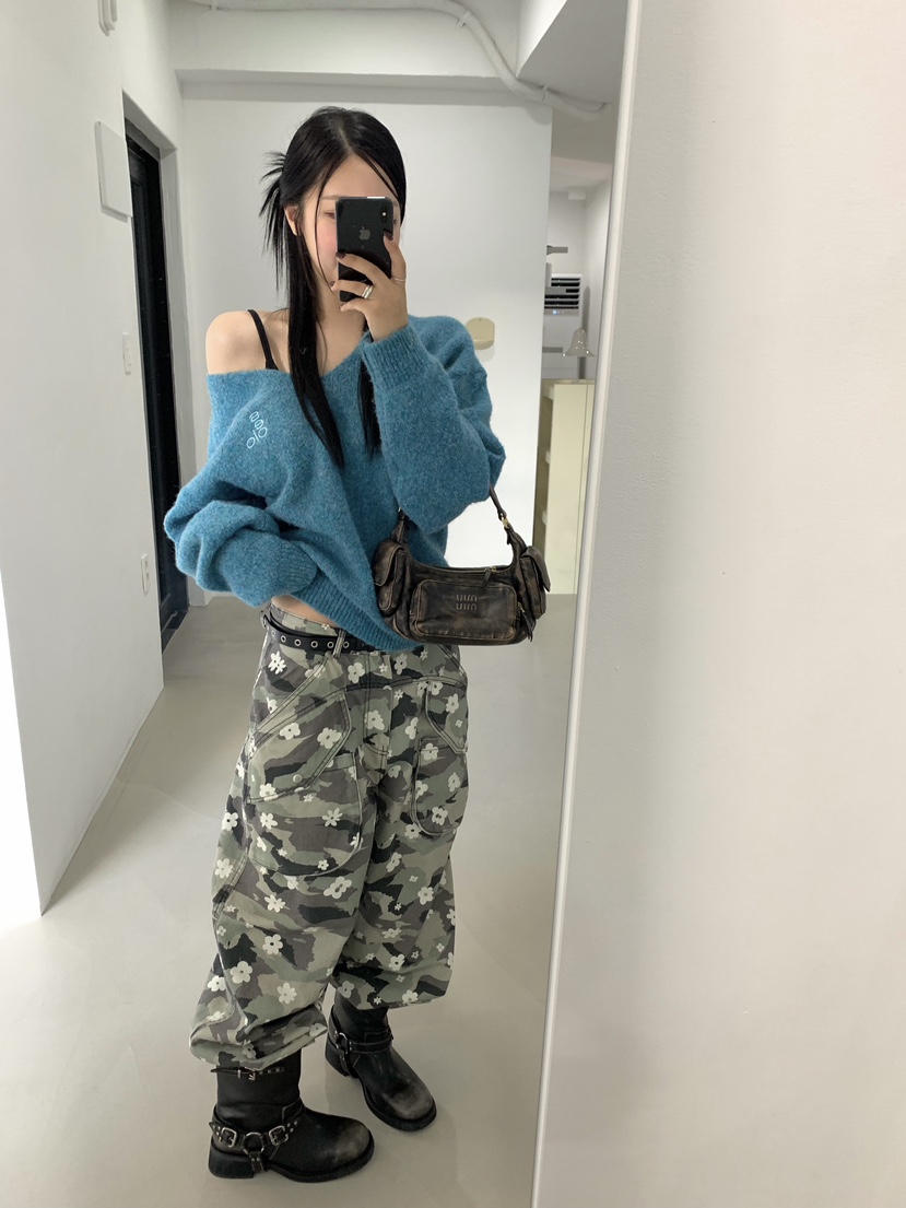 SEOLO東大門直郵女裝新品休閑時尚推薦人氣熱賣休閑褲迷彩Seolo seoul休閑褲