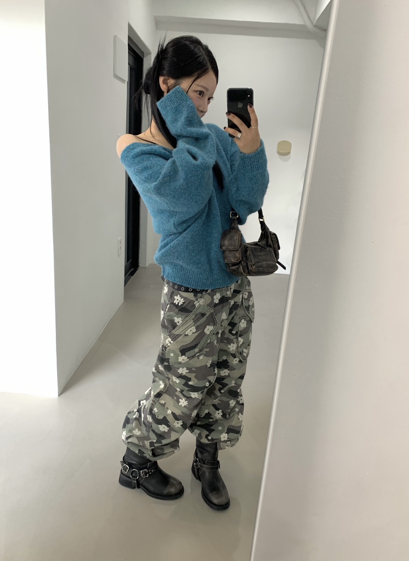 SEOLO東大門直郵女裝新品休閑時尚推薦人氣熱賣休閑褲迷彩Seolo seoul休閑褲