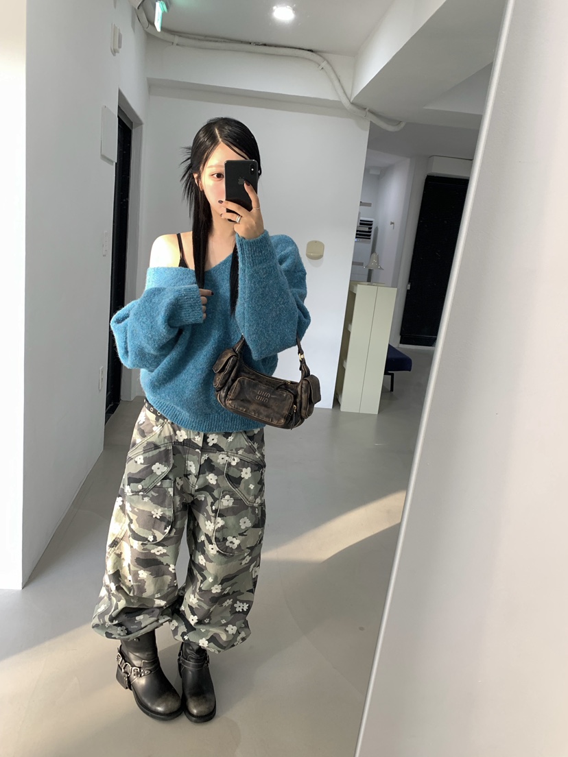 SEOLO東大門直郵女裝新品休閑時尚推薦人氣熱賣休閑褲迷彩Seolo seoul休閑褲