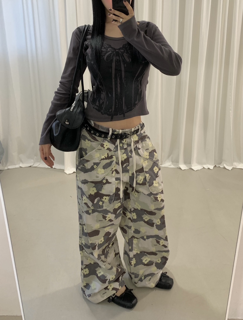 SEOLO東大門直郵女裝新品休閑時尚推薦人氣熱賣休閑褲迷彩Seolo seoul休閑褲