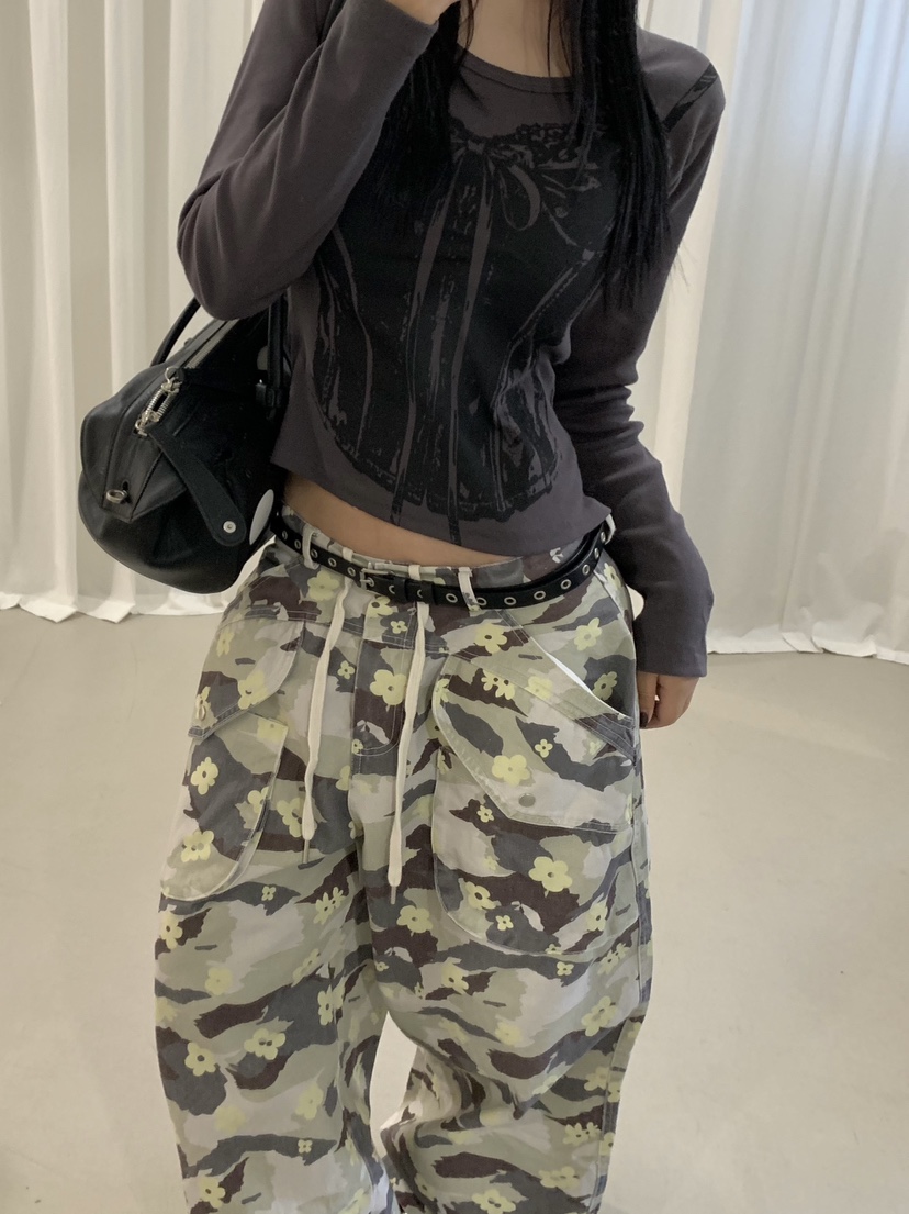 SEOLO東大門直郵女裝新品休閑時尚推薦人氣熱賣休閑褲迷彩Seolo seoul休閑褲