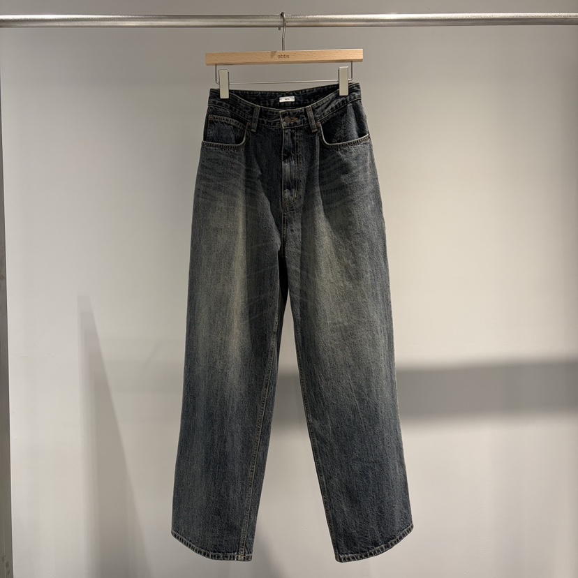 OBTIS東大門代購女士新品人氣時尚休閑推薦熱賣牛仔褲闊腿褲OBTIS牛仔褲圖色1