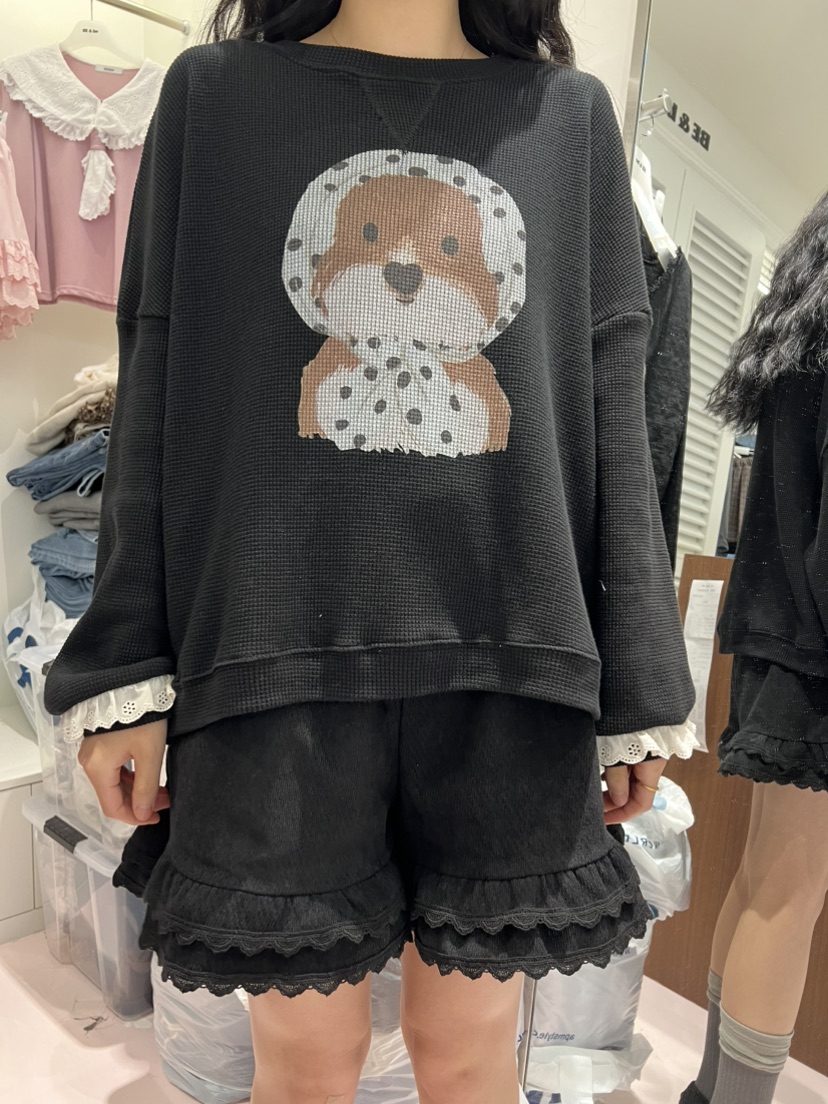 BE&amp;BE東大門代購女裝新款熱賣時尚人氣推薦衛衣華夫格BE&be衛衣圖色1
