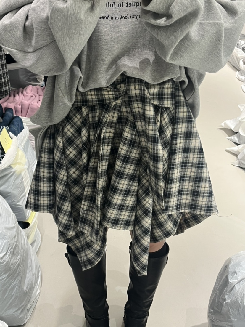 BORA BORA東大門實拍女裝新品熱賣時尚真品推薦裙褲格子BORA BORA裙褲圖色2
