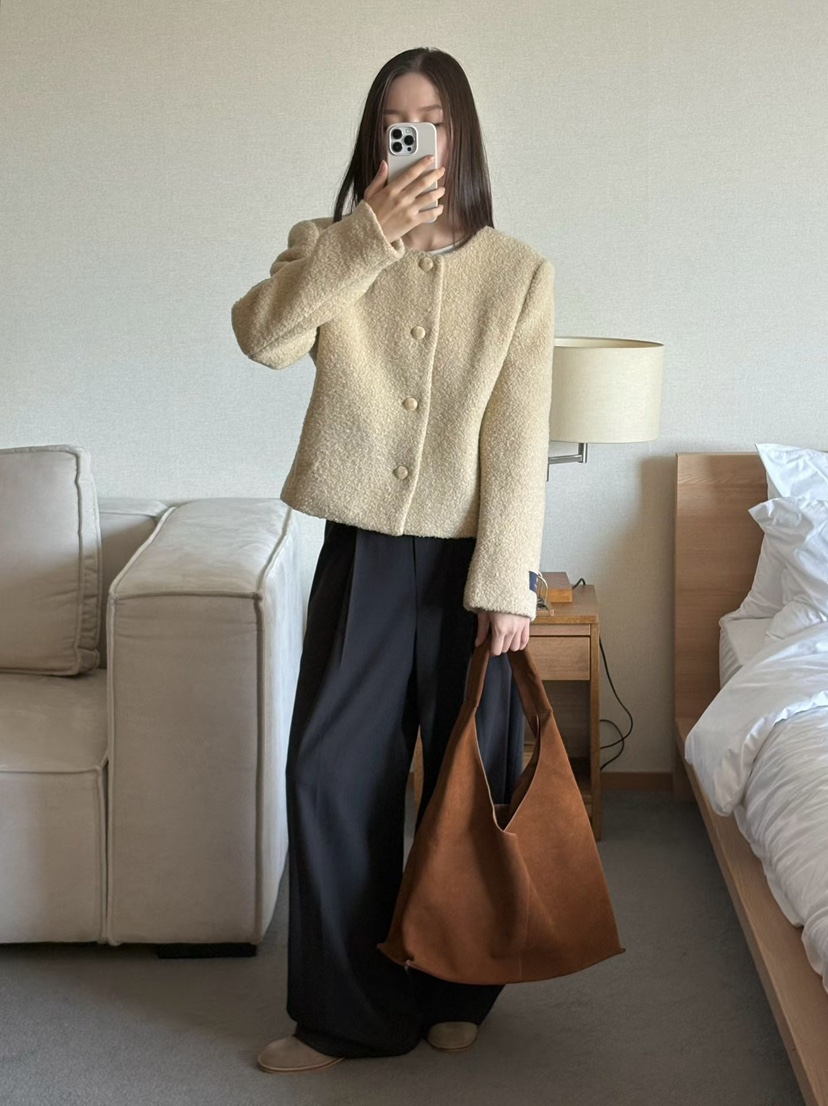 BINUS東大門代購女士新品推薦真品時尚人氣單肩斜跨包麂皮BINUS單肩/斜跨包