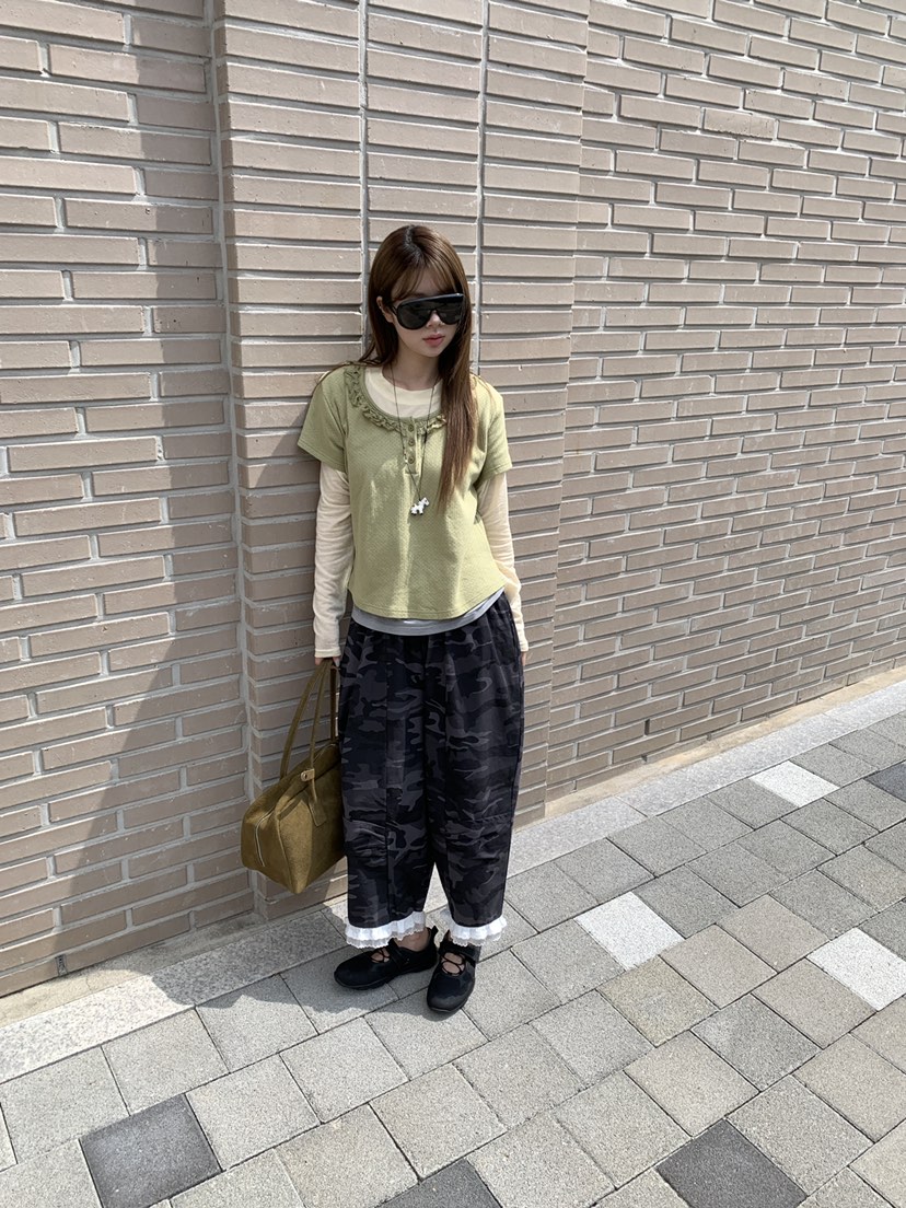 MAISONDEGLORY韓國代購女裝新品熱賣時尚休閑推薦休閑褲迷彩MAISONDEGLORY休閑褲