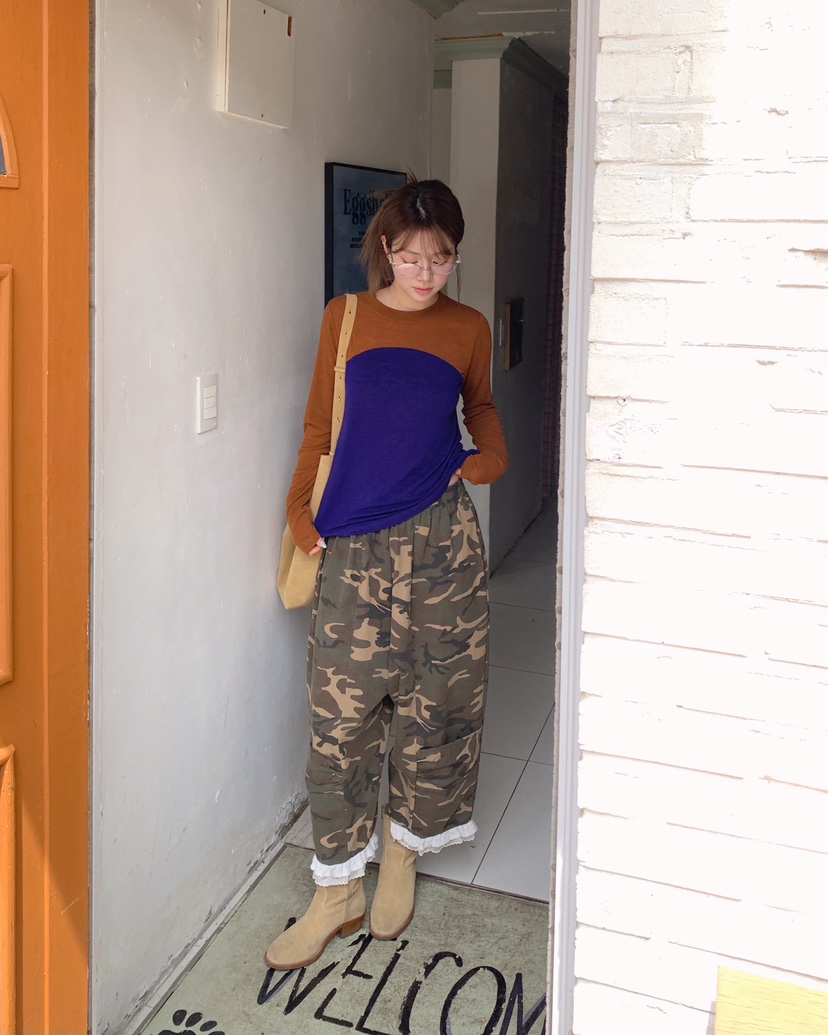 MAISONDEGLORY韓國代購女裝新品熱賣時尚休閑推薦休閑褲迷彩MAISONDEGLORY休閑褲圖色2