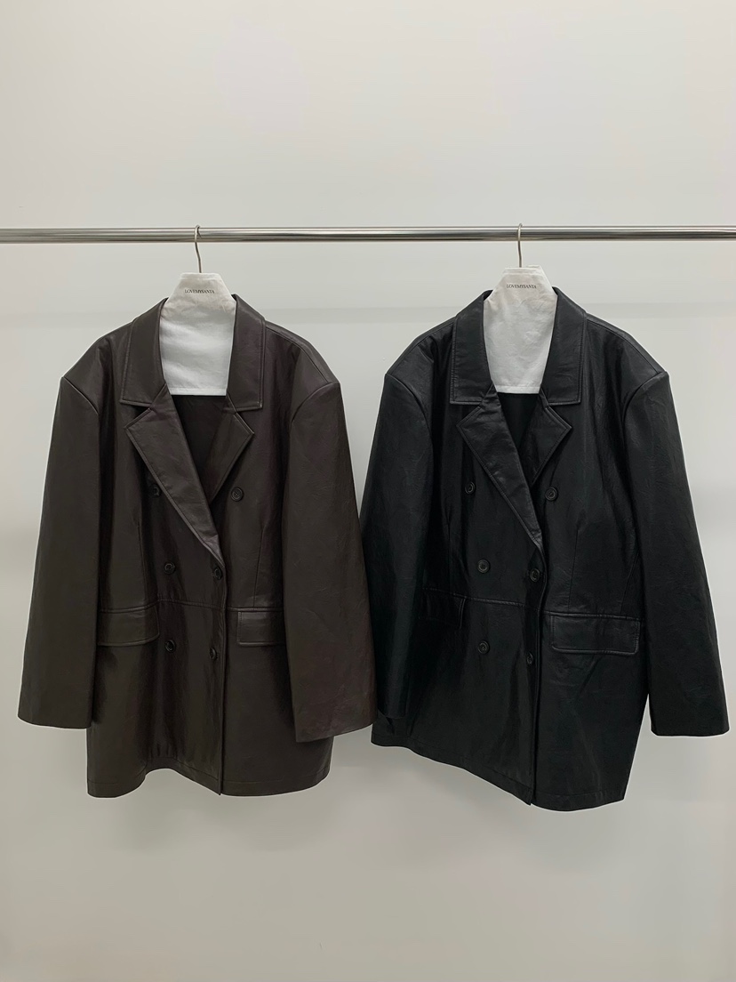 LOVEMYSANTA韓國代購女裝新品真品人氣推薦熱賣皮衣皮革雙層LOVEMYSANTA皮衣