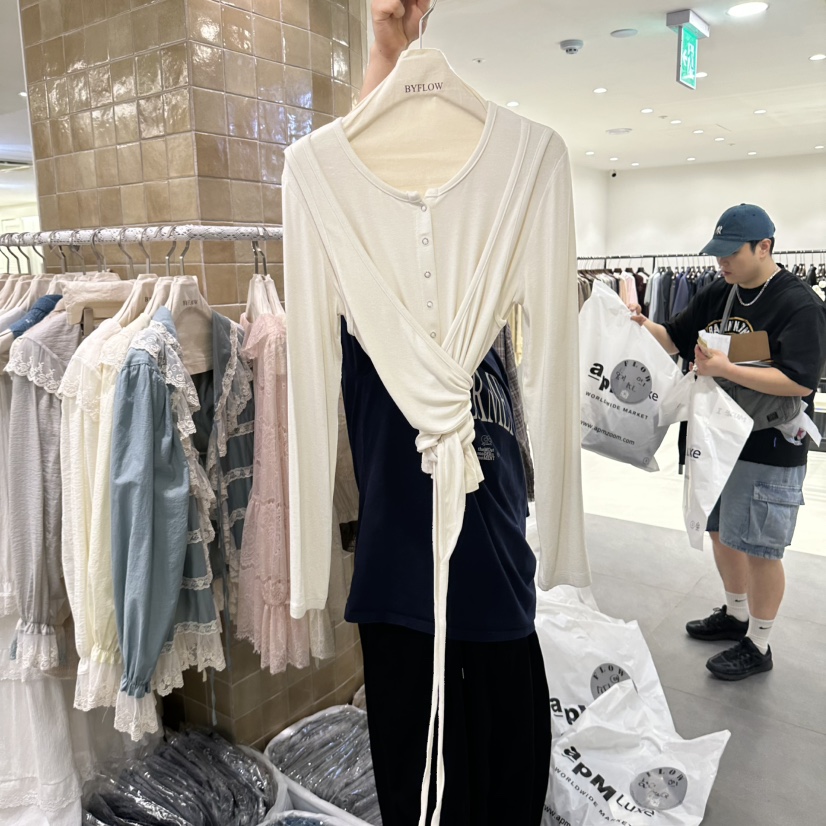 BY FLOW韓國代購女士新品時尚人氣推薦真品休閑熱賣長袖T恤BY FLOW長袖T恤圖色2
