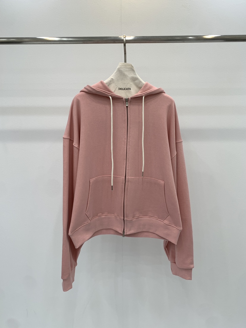 DELICATE韓國直郵女士新品推薦真品時尚人氣衛衣拉鏈連帽衫DELICATE衛衣圖色1