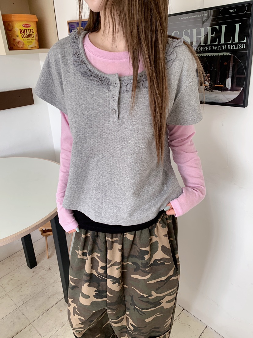 MAISONDEGLORY韓國直郵女裝新品休閑熱賣時尚人氣推薦T恤U領MAISONDEGLORYT恤