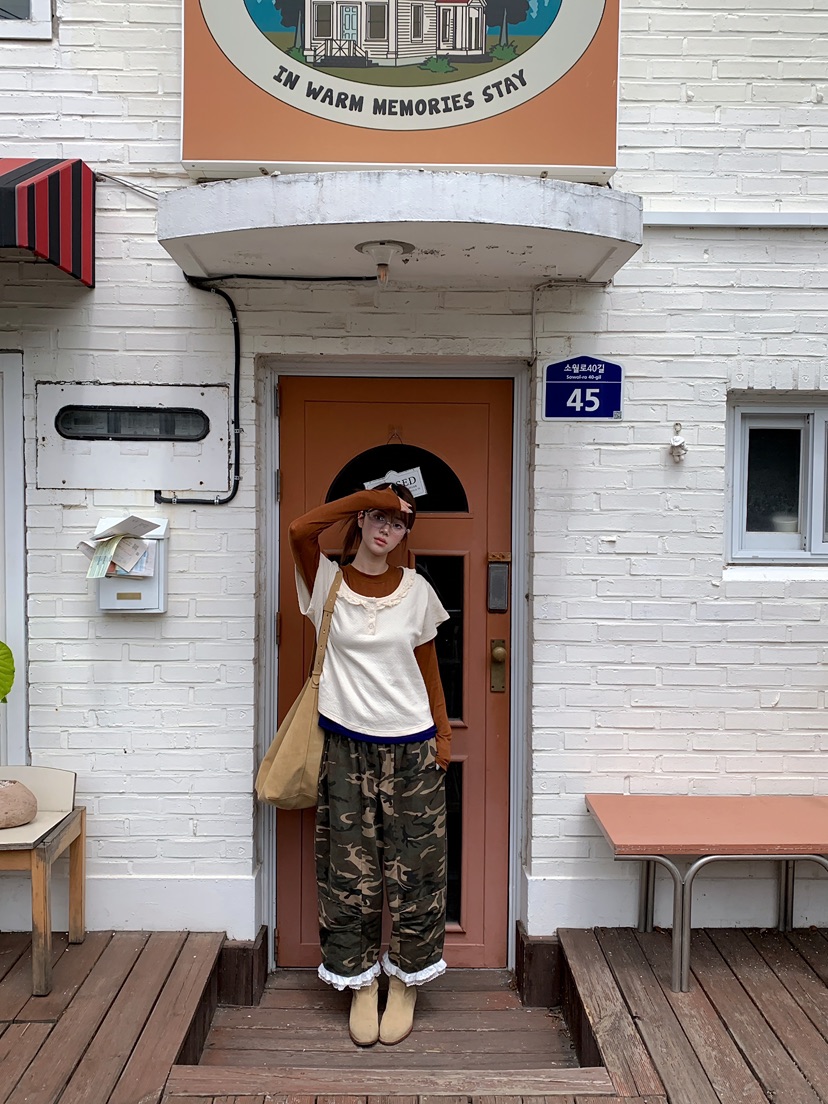 MAISONDEGLORY韓國直郵女裝新品休閑熱賣時尚人氣推薦T恤U領MAISONDEGLORYT恤