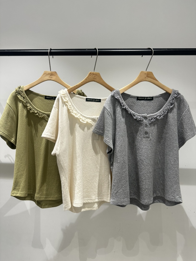 MAISONDEGLORY韓國直郵女裝新品休閑熱賣時尚人氣推薦T恤U領MAISONDEGLORYT恤