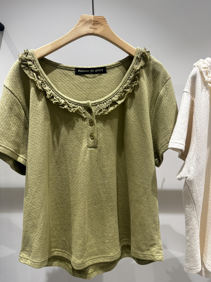 MAISONDEGLORY韓國直郵女裝新品休閑熱賣時尚人氣推薦T恤U領MAISONDEGLORYT恤圖色1
