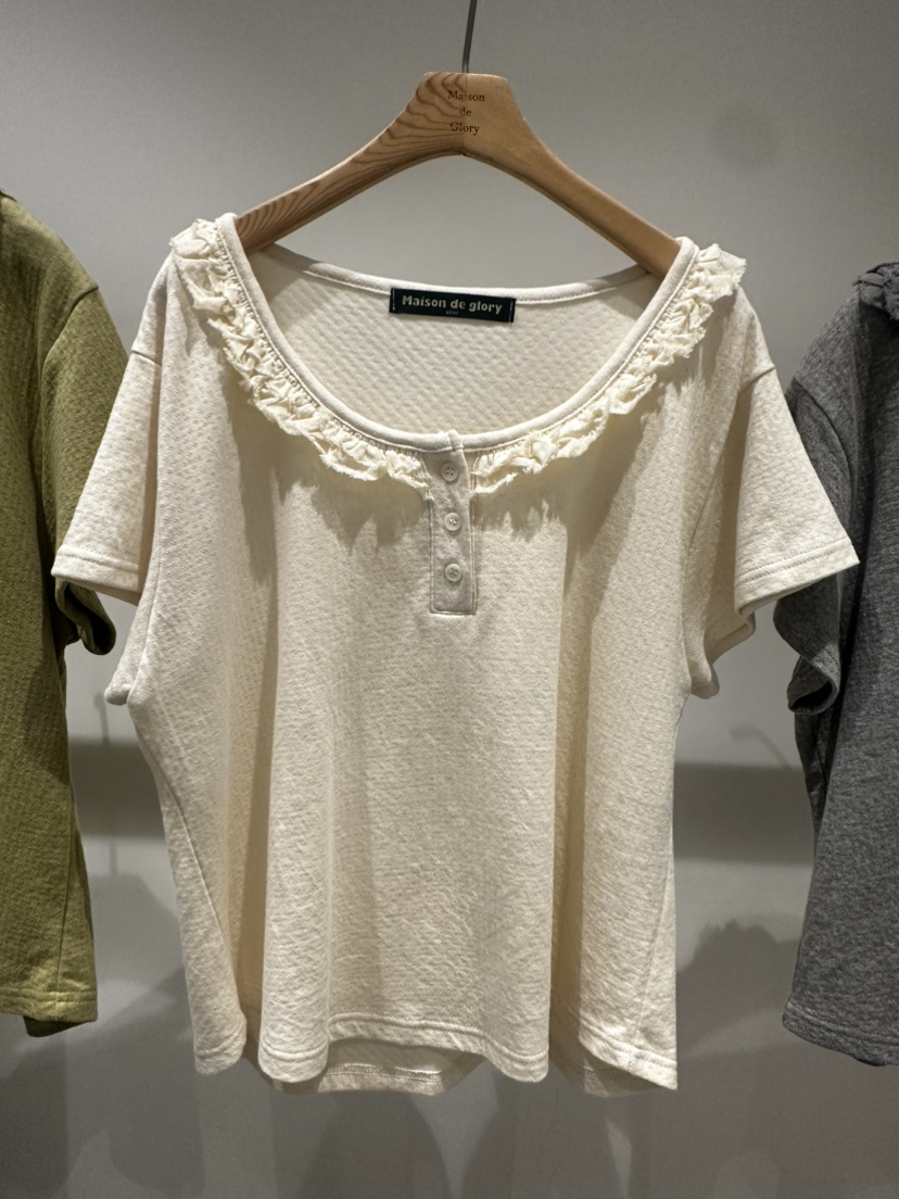 MAISONDEGLORY韓國直郵女裝新品休閑熱賣時尚人氣推薦T恤U領MAISONDEGLORYT恤圖色2