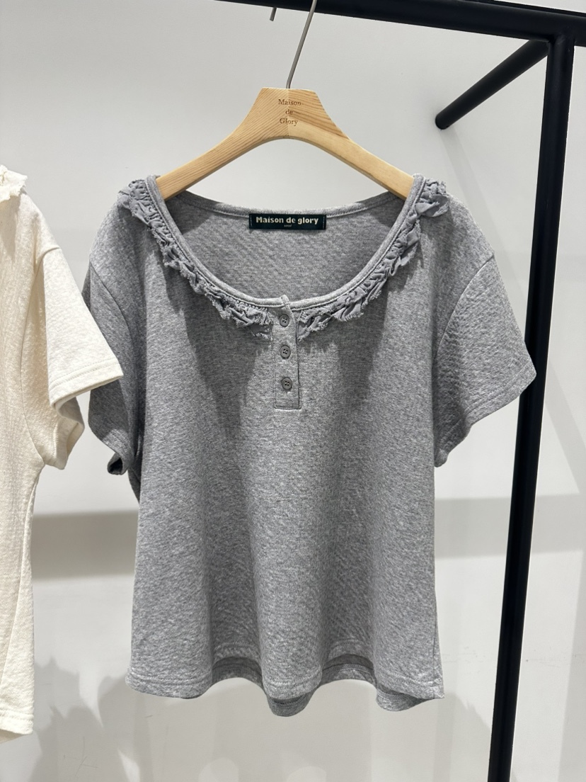 MAISONDEGLORY韓國直郵女裝新品休閑熱賣時尚人氣推薦T恤U領MAISONDEGLORYT恤圖色3