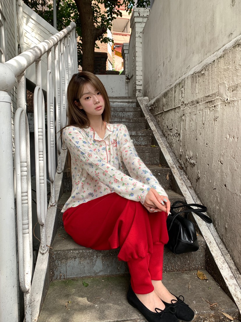 MAISONDEGLORY東大門實拍女士新品休閑熱賣時尚開衫花朵開衫MAISONDEGLORY開衫