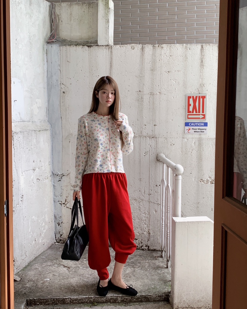 MAISONDEGLORY東大門實拍女士新品休閑熱賣時尚開衫花朵開衫MAISONDEGLORY開衫