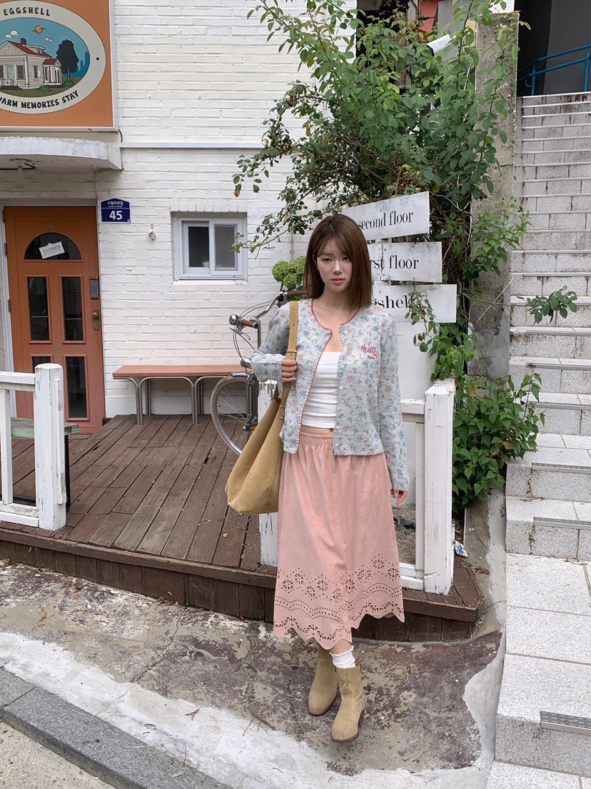 MAISONDEGLORY東大門實拍女士新品休閑熱賣時尚開衫花朵開衫MAISONDEGLORY開衫