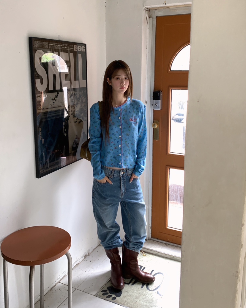 MAISONDEGLORY東大門實拍女士新品休閑熱賣時尚開衫花朵開衫MAISONDEGLORY開衫