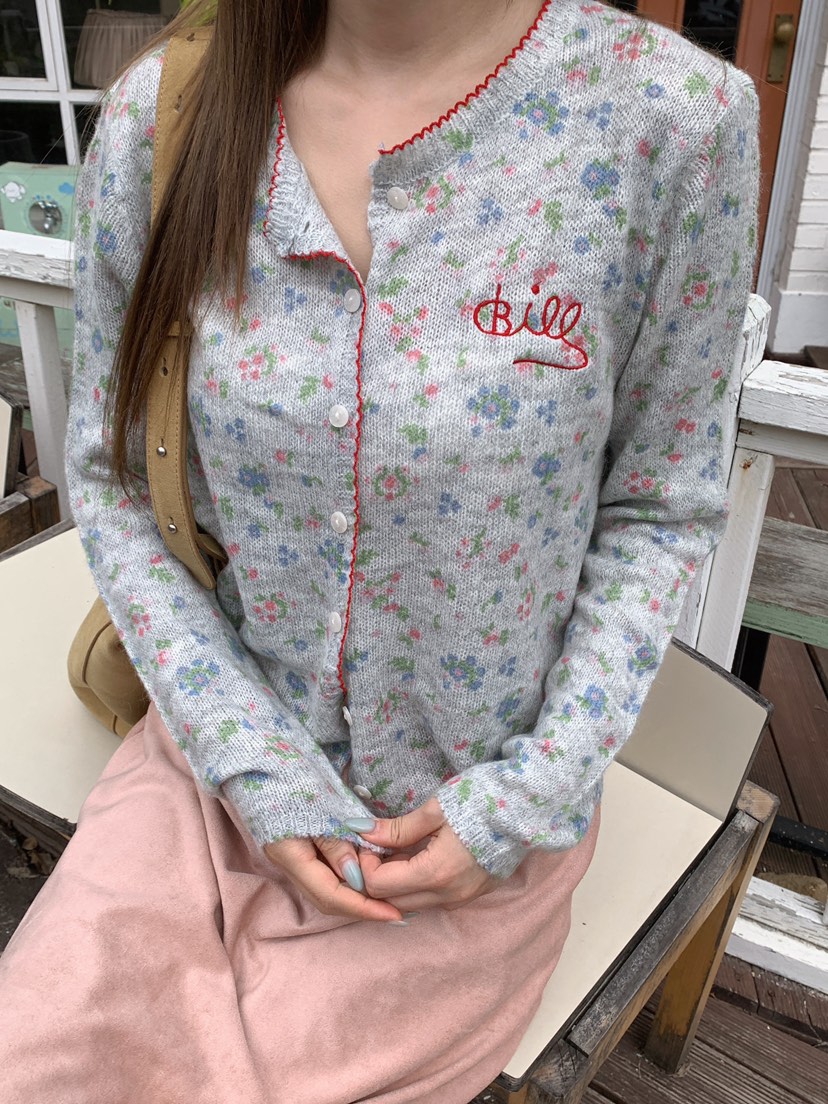 MAISONDEGLORY東大門實拍女士新品休閑熱賣時尚開衫花朵開衫MAISONDEGLORY開衫圖色2