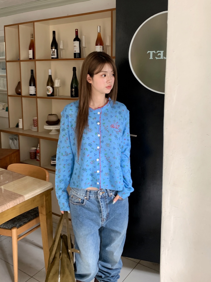 MAISONDEGLORY東大門實拍女士新品休閑熱賣時尚開衫花朵開衫MAISONDEGLORY開衫圖色3