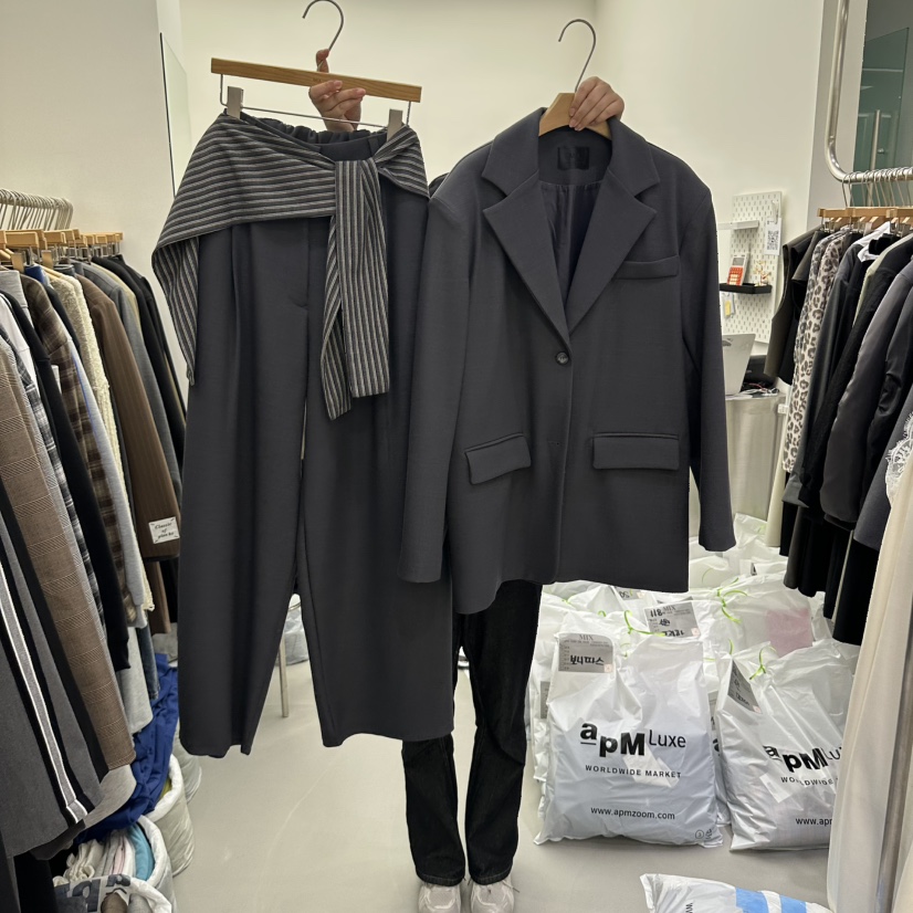 MIX韓國代購女裝新款真品熱賣休閑人氣時尚西裝西服披肩絨MIX西裝/西服