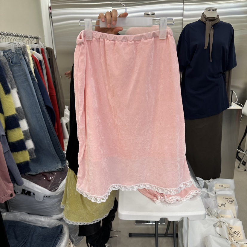TED韓國代購女士新品人氣時尚休閑熱賣半身裙中短裙天鵝絨TED半身裙/中短裙
