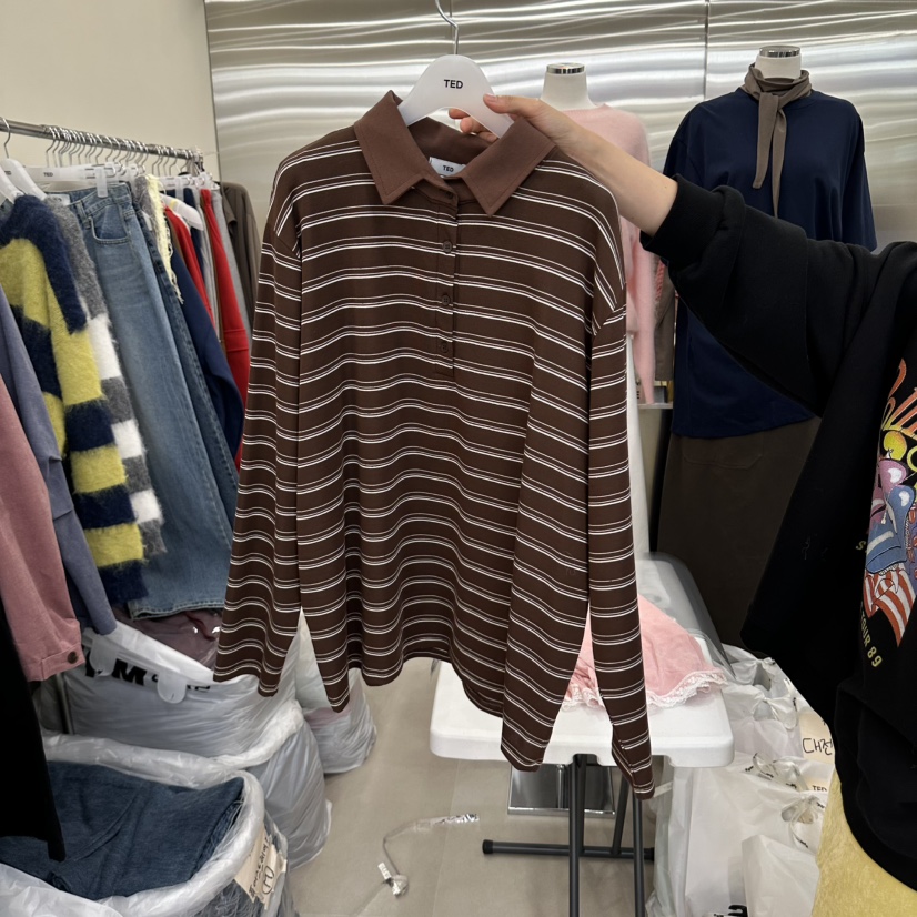 TED韓國代購女士新品時尚真品熱賣休閑推薦人氣長袖T恤TED長袖T恤圖色1