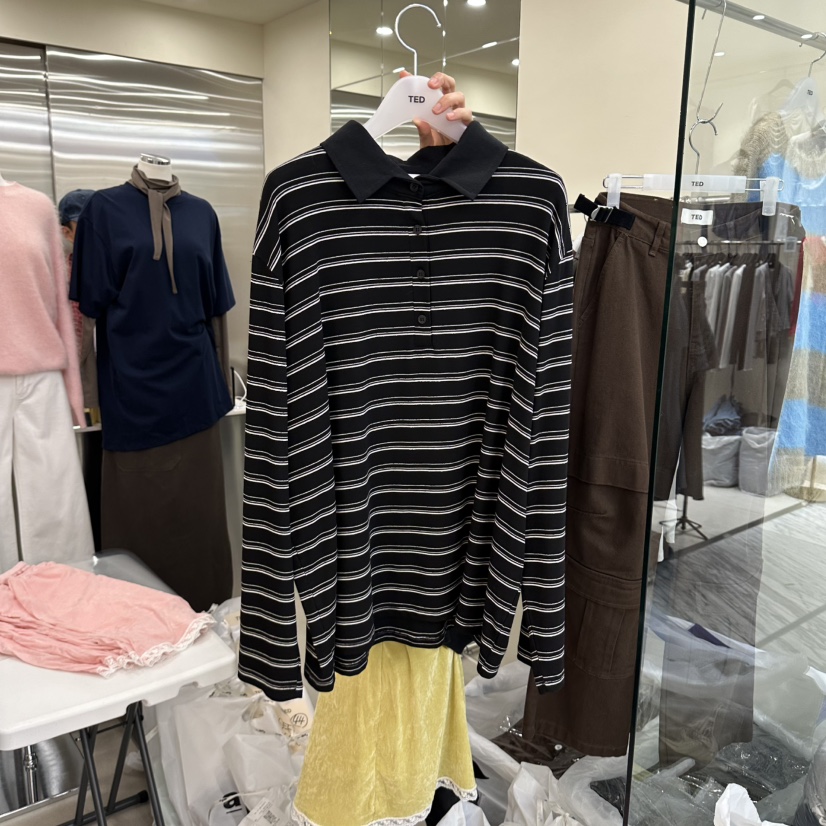 TED韓國代購女士新品時尚真品熱賣休閑推薦人氣長袖T恤TED長袖T恤圖色2
