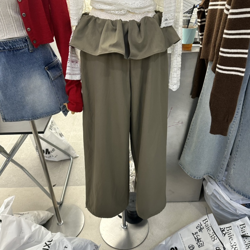 BAIE.38東大門代購女士新品推薦時尚人氣真品休閑褲褶邊BAIE.38休閑褲圖色1