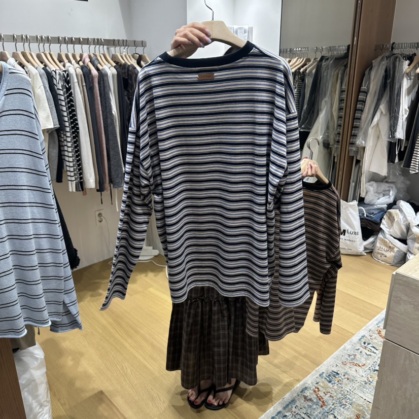 TIZZI韓國代購女士新品推薦熱賣時尚人氣真品休閑長袖T恤TIZZI長袖T恤