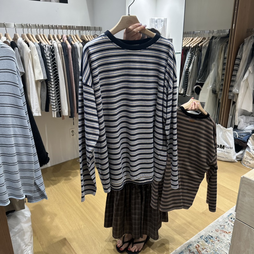 TIZZI韓國代購女士新品推薦熱賣時尚人氣真品休閑長袖T恤TIZZI長袖T恤圖色3