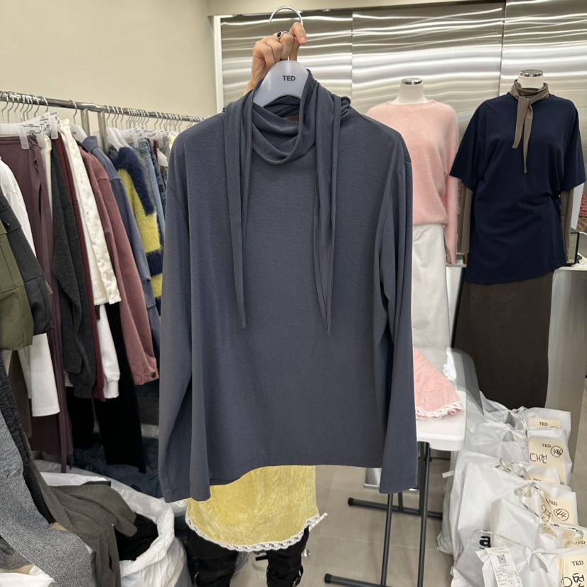 TED韓國代購女士新品人氣時尚熱賣推薦休閑真品長袖T恤系帶TED長袖T恤圖色2