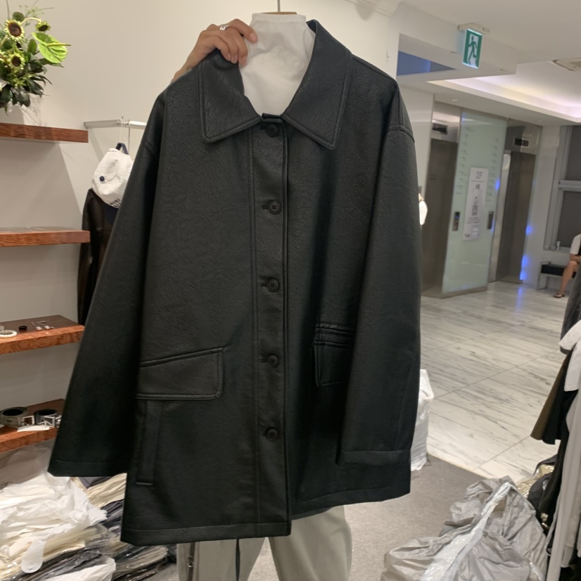 THE HOME PAGE東大門代購女士新款推薦休閑真品人氣皮衣THE HOME PAGE皮衣圖色2黑