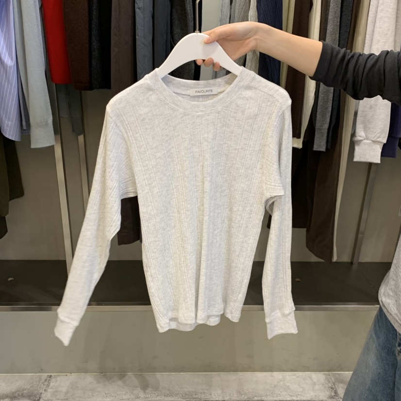 FAVE/FAVOURITE東大門直郵女裝新品時尚真品熱賣長袖T恤FAVE/FAVOURITE長袖T恤圖色2白灰