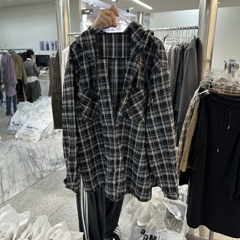 VIRKIN東大門直郵女士新品人氣真品時尚休閑襯衫蕾絲衫格子VIRKIN襯衫/蕾絲衫圖色2