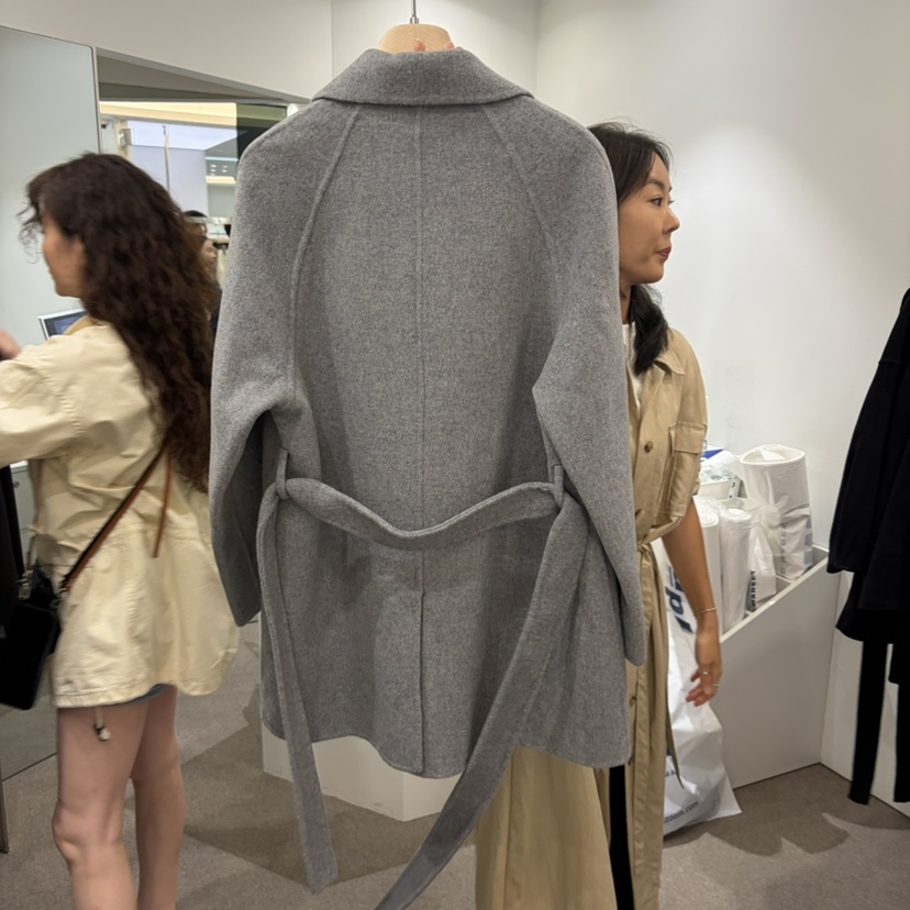 MADELEINE韓國直郵女士新品人氣中長款大衣含腰帶手工羊毛MADELEINE中長款大衣