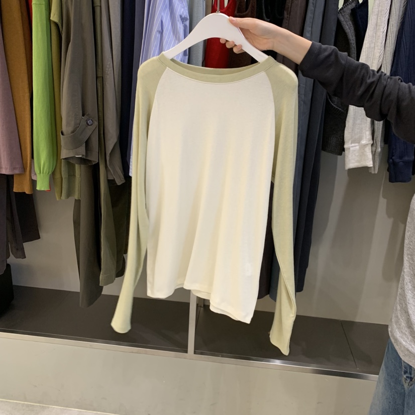 FAVE/FAVOURITE東大門實拍女裝新品推薦長袖T恤插肩袖天絲FAVE/FAVOURITE長袖T恤圖色3