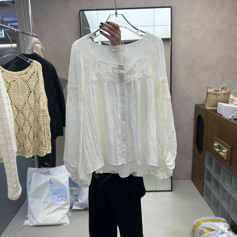 GLASS韓國代購女士新款休閑熱賣人氣時尚推薦真品襯衫蕾絲衫GLASS襯衫/蕾絲衫圖色1