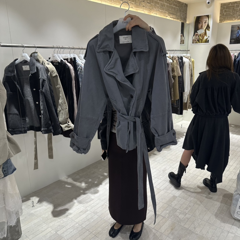 FLEEK東大門直郵女裝新款人氣熱賣時尚休閑真品夾克含腰帶Fleek夾克圖色2