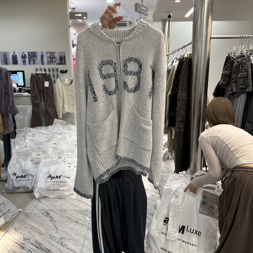 VIRKIN東大門代購女士新品休閑推薦真品人氣熱賣毛衣拉鏈VIRKIN毛衣圖色1