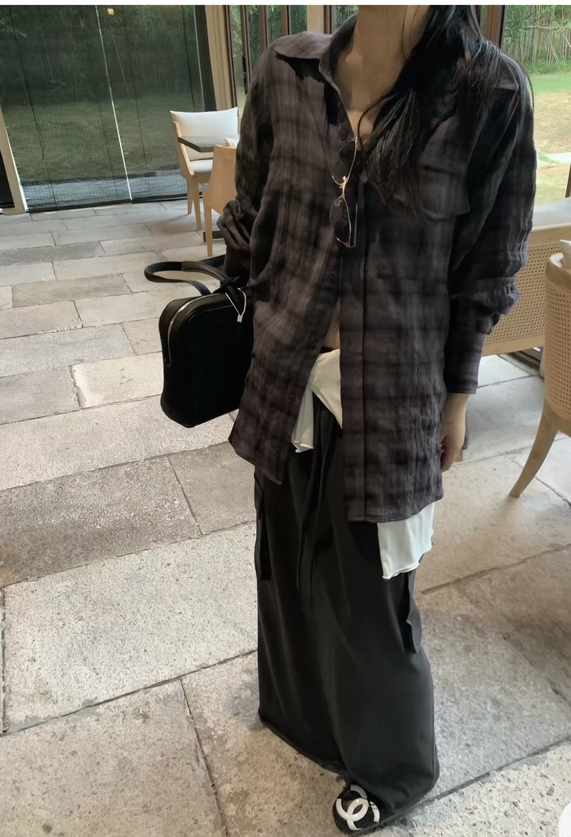 T STOR-티스토리-OT東大門直郵女士新款人氣襯衫蕾絲衫格子T STOR-2件起襯衫/蕾絲衫