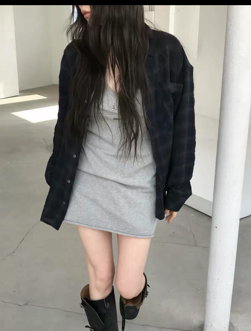 T STOR-티스토리-OT東大門直郵女士新款人氣襯衫蕾絲衫格子T STOR-2件起襯衫/蕾絲衫圖色2