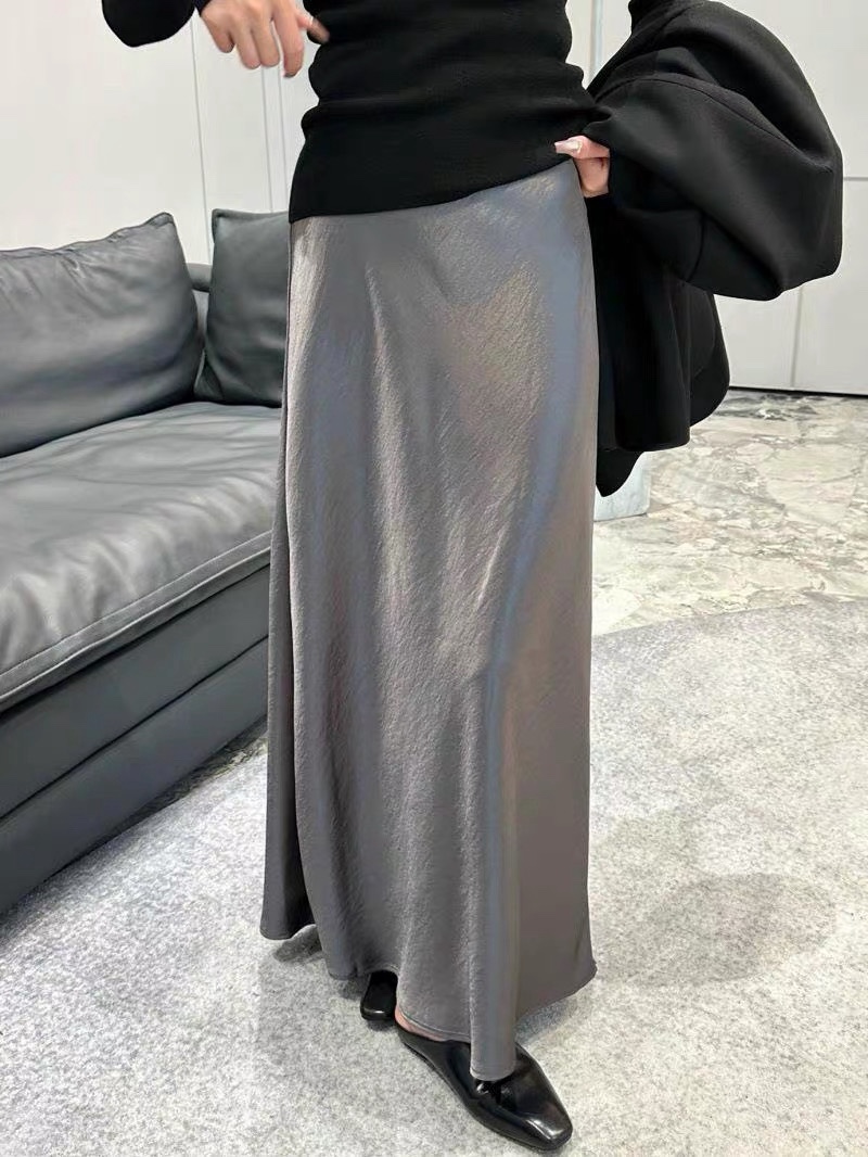 T STOR-티스토리-OT東大門實拍女士新款人氣長裙不含屁簾絲綢T STOR-2件起長裙圖色2