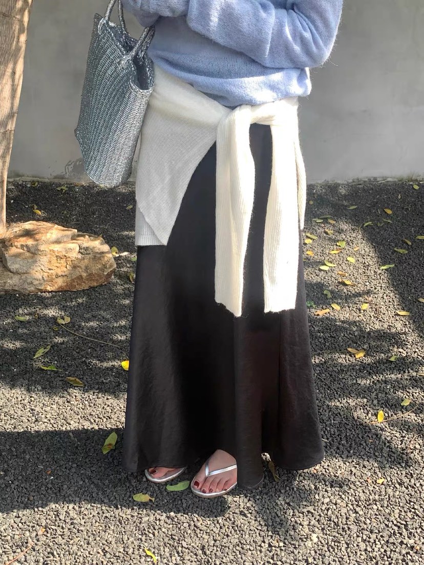 T STOR-티스토리-OT東大門實拍女士新款人氣長裙不含屁簾絲綢T STOR-2件起長裙圖色4