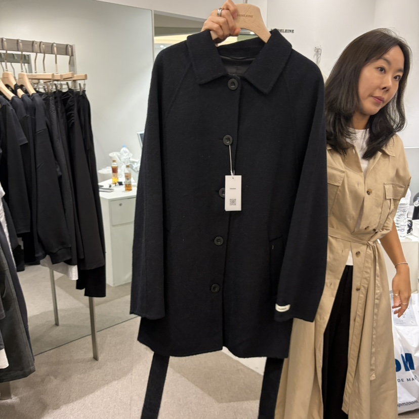 MADELEINE韓國直郵女士新品推薦中長款大衣含腰帶手工羊毛MADELEINE中長款大衣圖色3