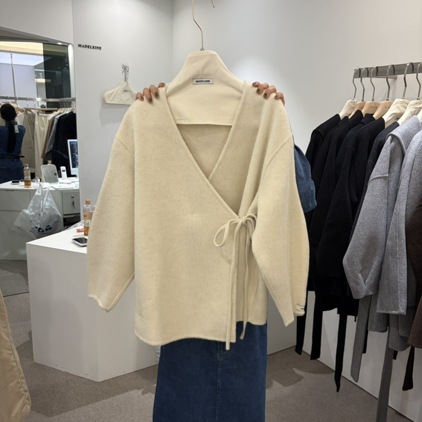 MADELEINE東大門直郵女士新品休閑熱賣人氣短款大衣手工羊毛MADELEINE短款大衣圖色1