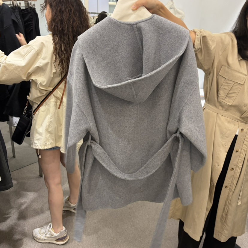 MADELEINE韓國代購女士新品熱賣休閑短款大衣含腰帶手工羊毛MADELEINE短款大衣