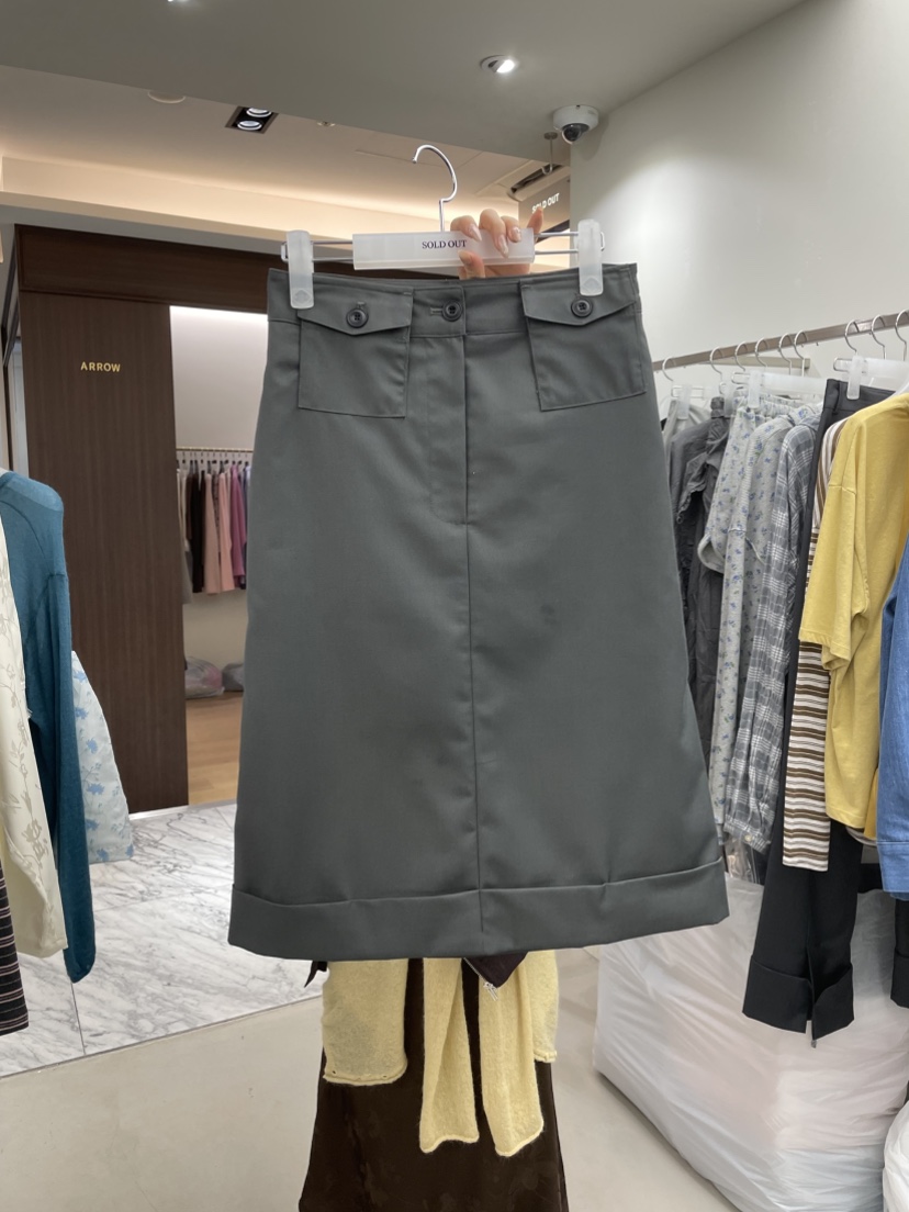 SOLD OUT東大門代購女裝新款人氣推薦半身裙中短裙不含腰帶SOLD OUT半身裙/中短裙圖色1카키卡其色